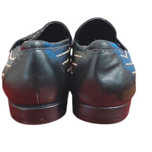 NEW Chelsea & Violet Black Studded Flat Loafers Size 6.5 - Picture 7 of 10